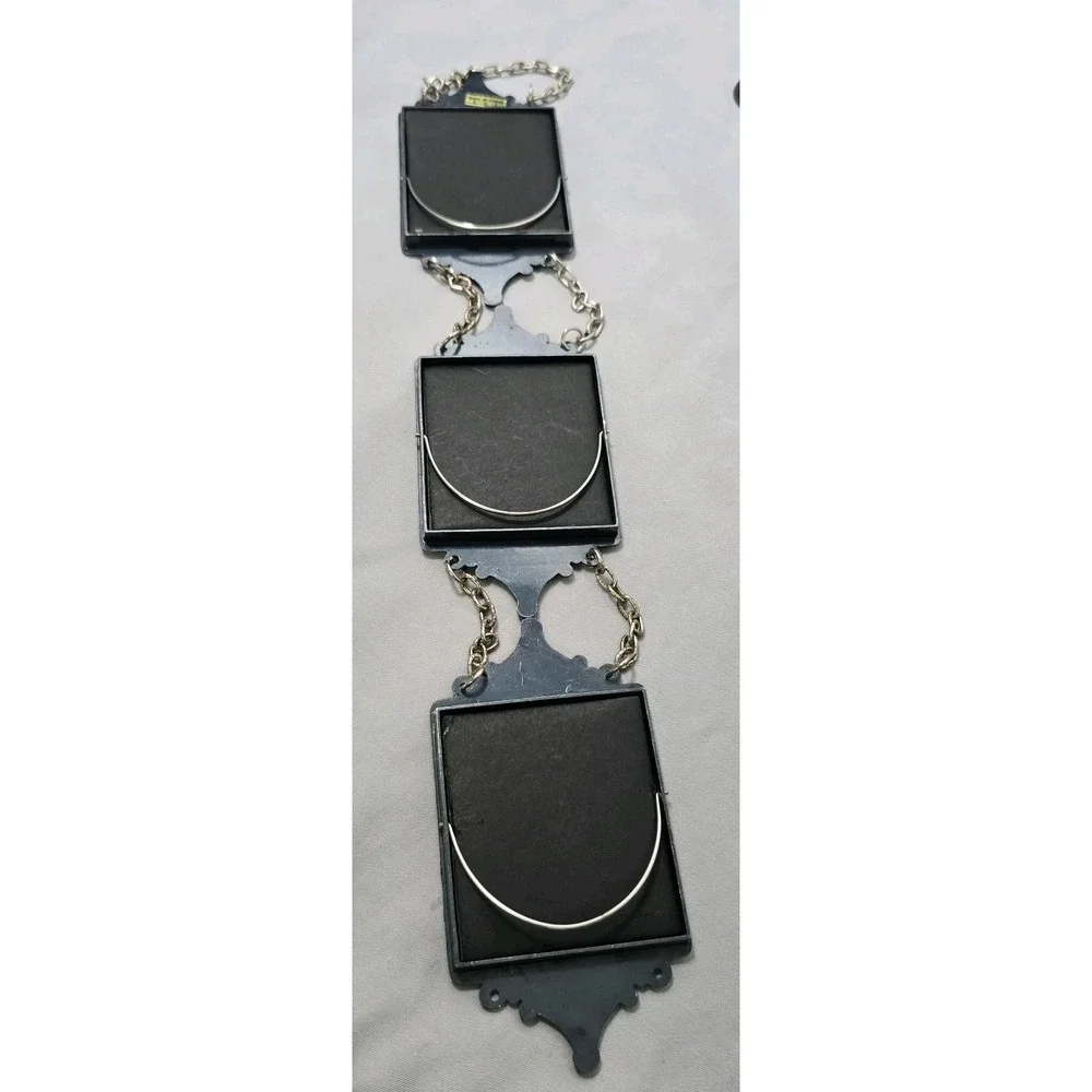 Vtg 3 Piece Hanging Ornate Pewter Picture Frames 70s 80s 90s